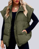 Bomullsväst med ficka och dragkedja