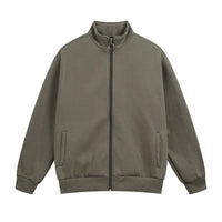 Bomullsjacka med dragkedja och fickor