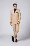 Elegant beige kostym bestående av kavaj och byxor