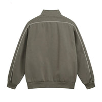 Bomullsjacka med dragkedja och fickor