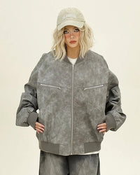 Zyaa-jacka med dragkedja och fickor