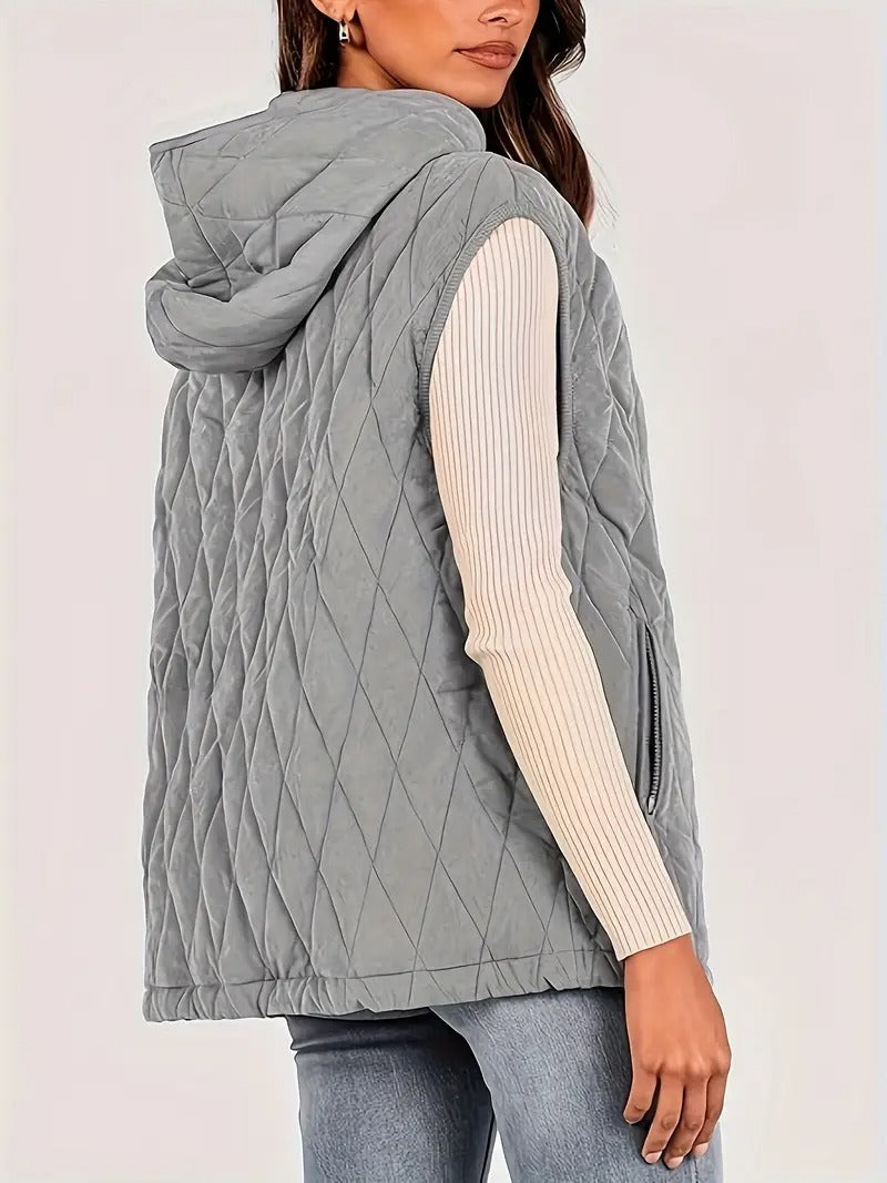 Huvväst med dragkedja och fickor