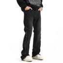 Svarta jeansbyxor med dragkedja nedtill