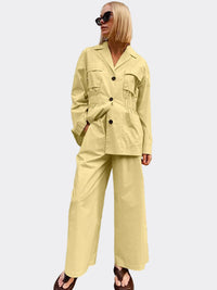 Elly gul tvådelad kostym