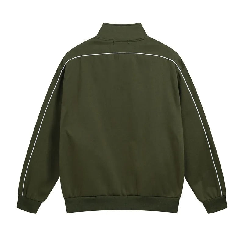 Bomullsjacka med dragkedja och fickor