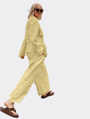 Elly gul tvådelad kostym