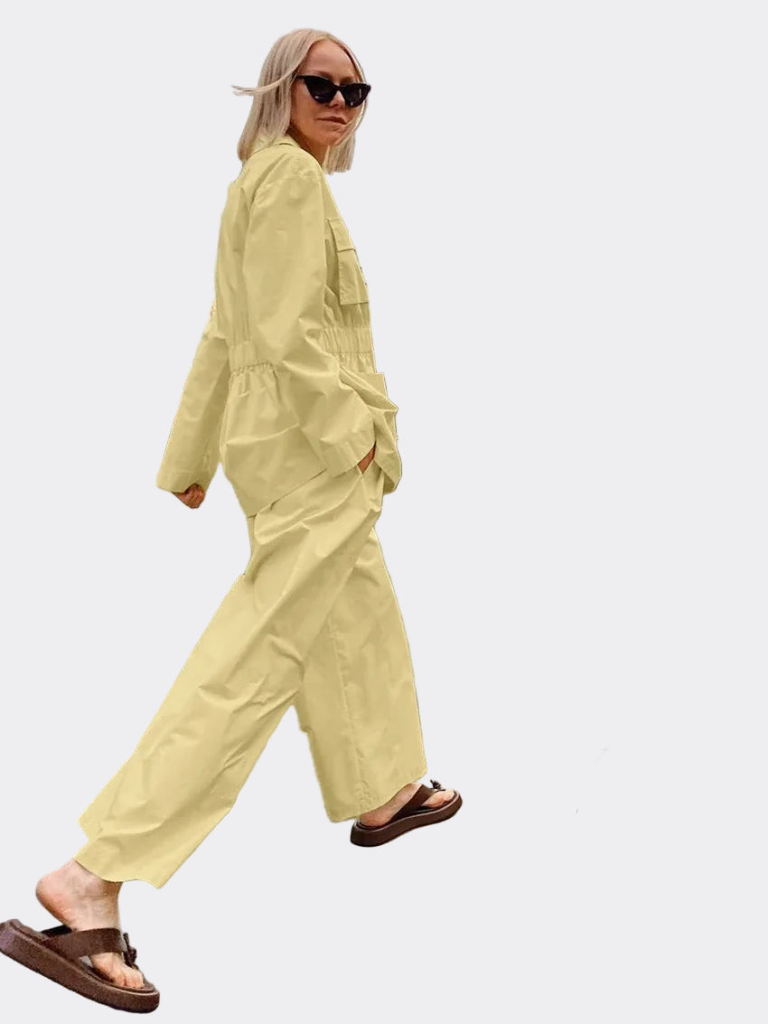 Elly gul tvådelad kostym