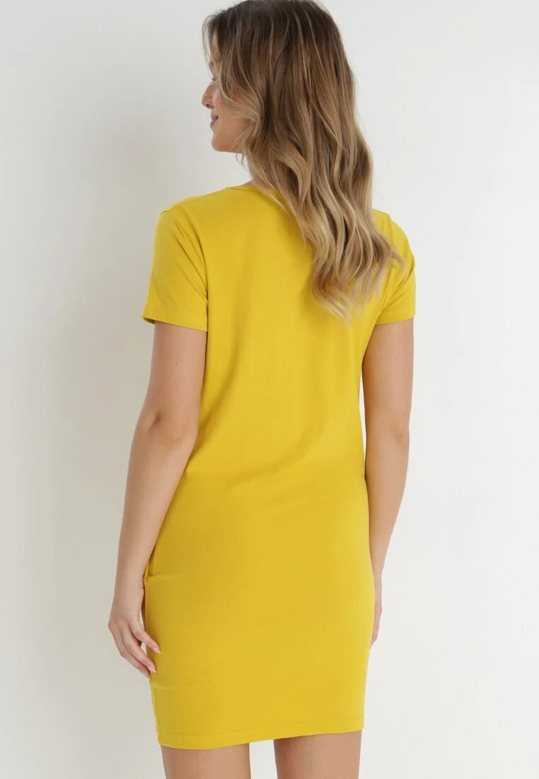 Mini dress with round neckline
