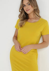 Mini dress with round neckline