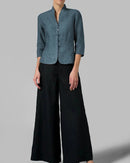 Viky smal jacka med V-ringning, ståkrage och knappar framtill