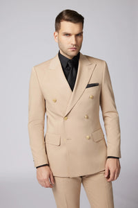 Elegant beige kostym bestående av kavaj och byxor