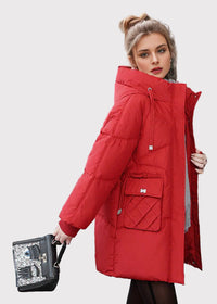 Lora jacka med huva, dragkedja och fickor, tillverkad av bomull