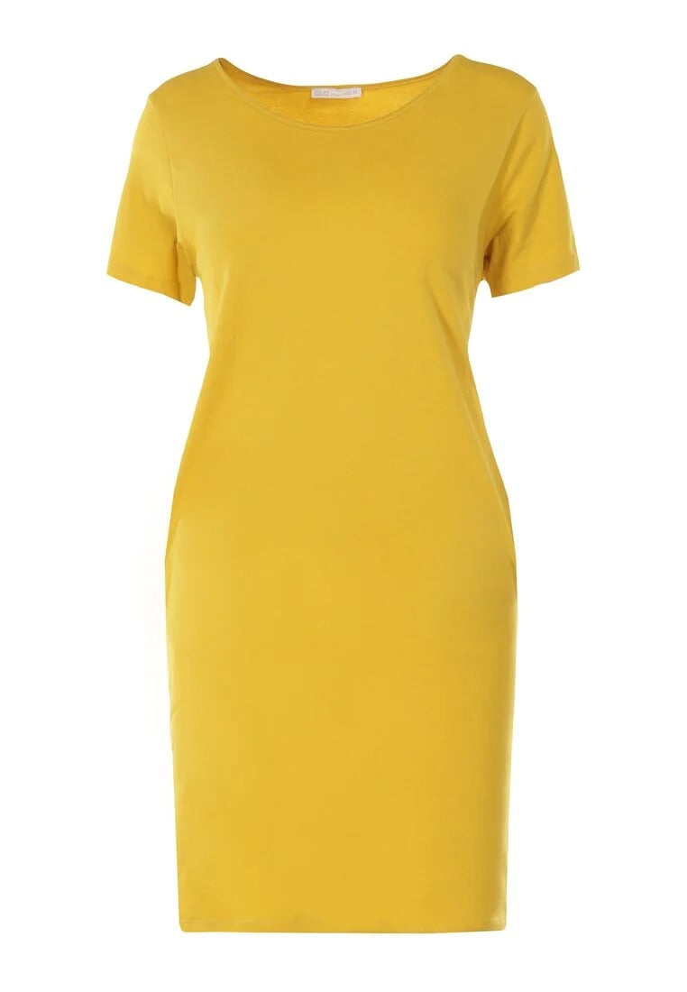 Mini dress with round neckline