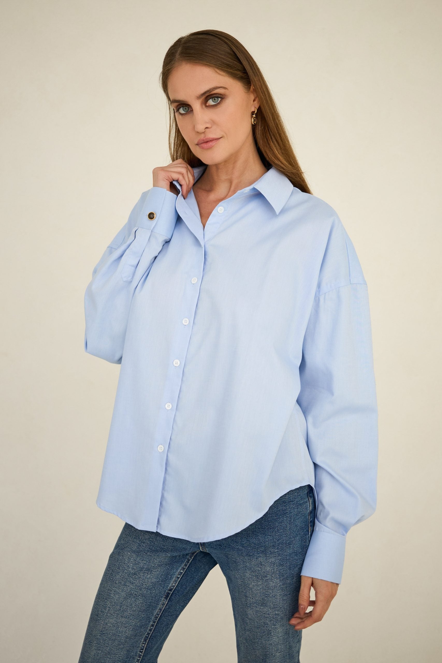 Elegant Elaa button-down skjorta
