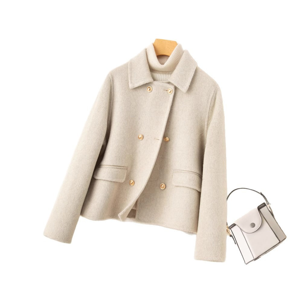 Andree kort dubbelsidig ullkappa