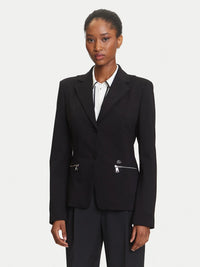 Vivi jacka med dragkedja, knapp och v-ringning