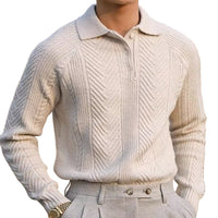 Dominic stickad tröja med v-ringning