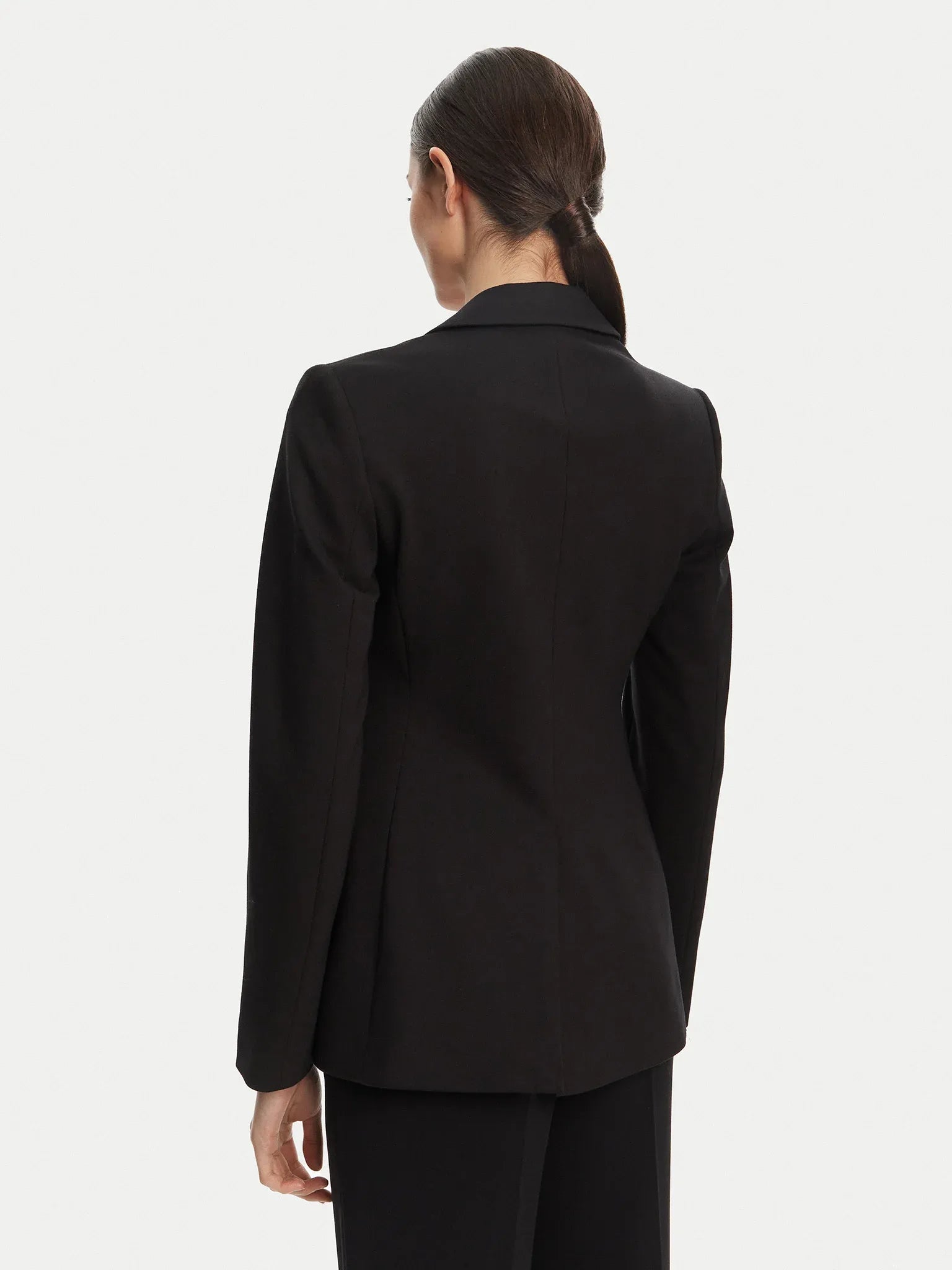 Lerra svart jacka med knapp och v-ringning