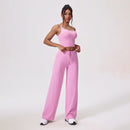 Yogadräkt med en axel och utsvängda byxor