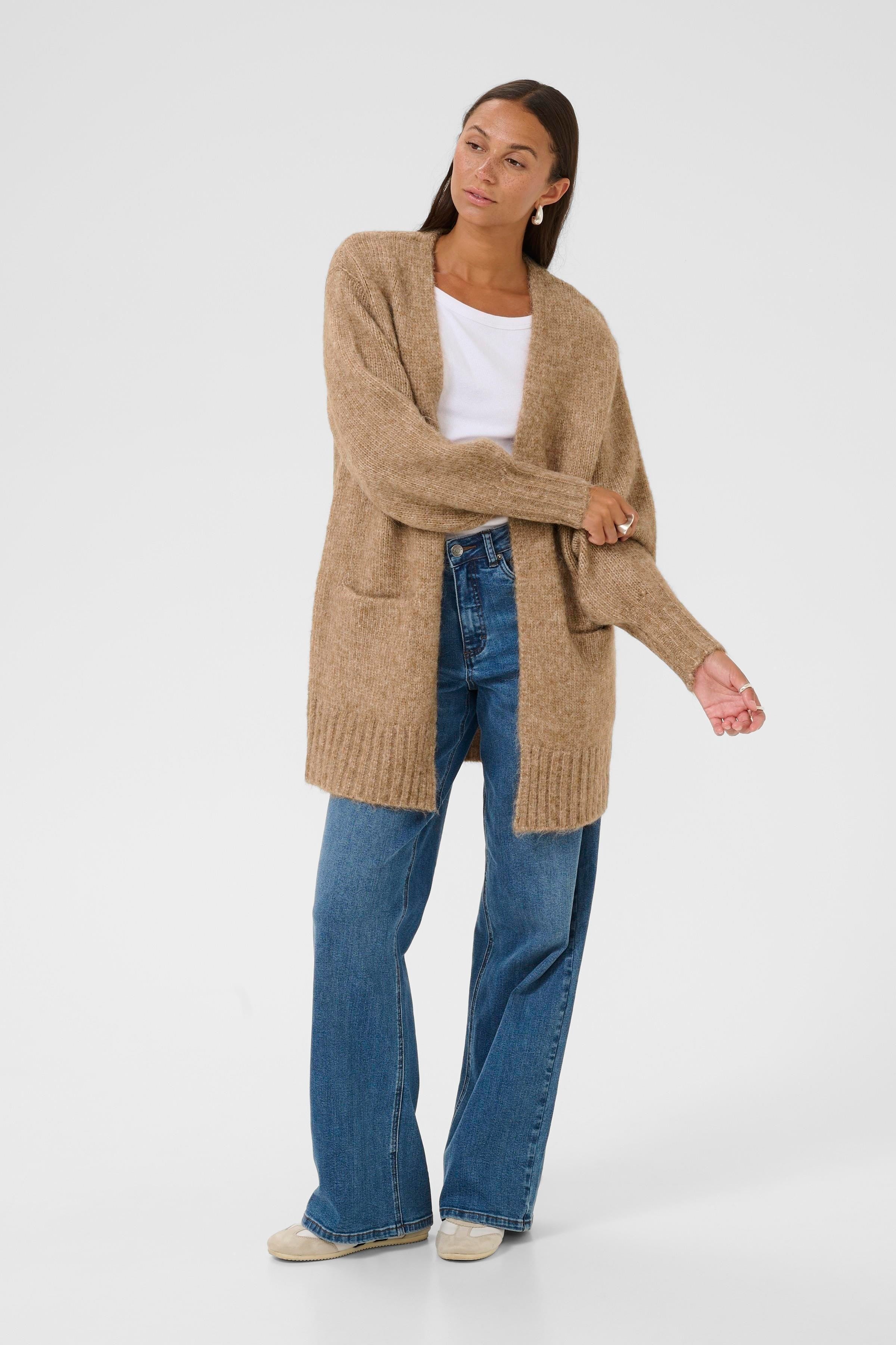 Elly brun kofta med fickor