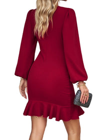 Emmy långärmad puffklänning