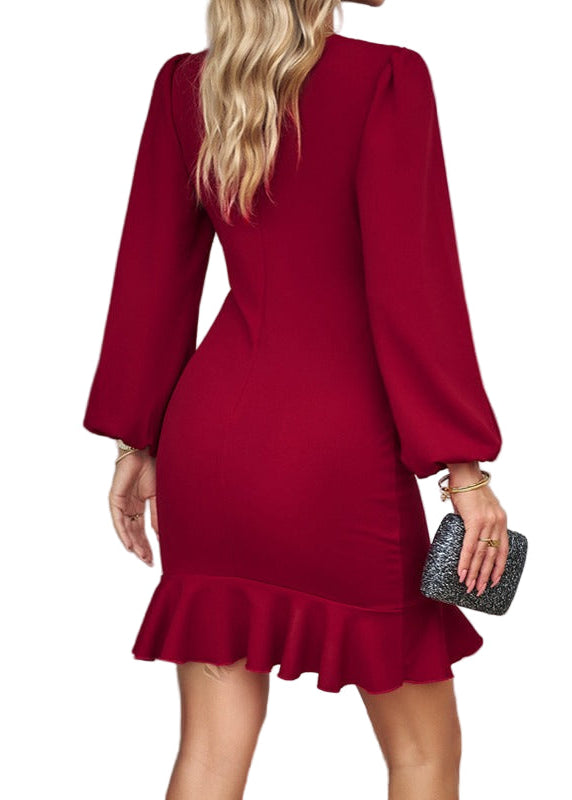 Emmy långärmad puffklänning