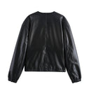 Vivi svart jacka med rund krage och enkel rad knappar