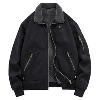 Enzo jacka i tvättad bomull med fleecefoder, vindtät