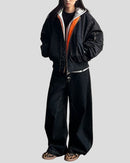 Vändbar brun och svart jacka med dragkedja för lastbil