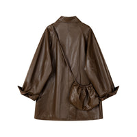 ANNA knappad kappa med väska i mitten