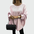 Cicy långärmad, stickad, löst sittande tröja