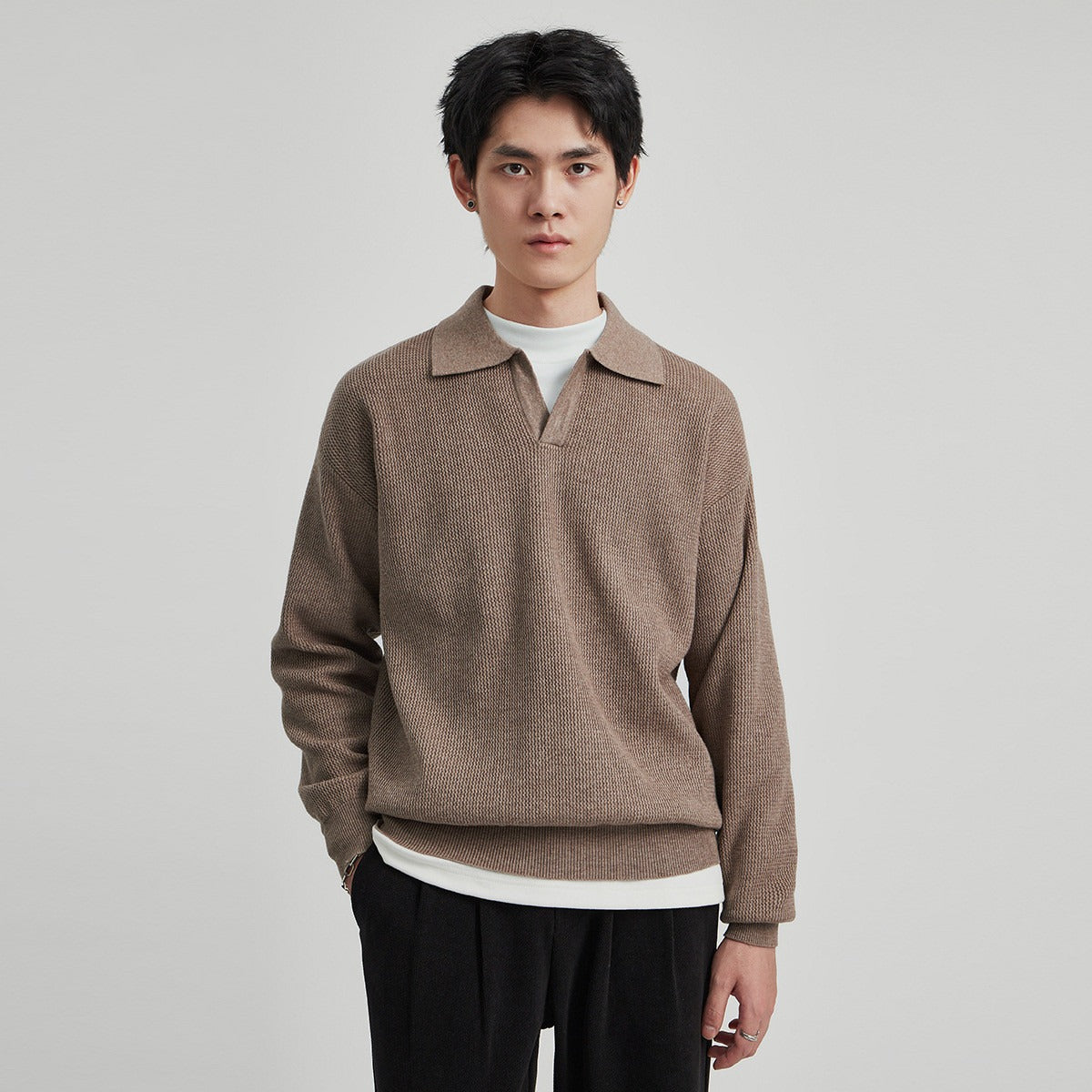 V-ringad tröja med trikå