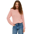 Rosa stickad tröja med långa ärmar