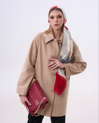 Freyaa beige dubbelsidig kashmirkappa