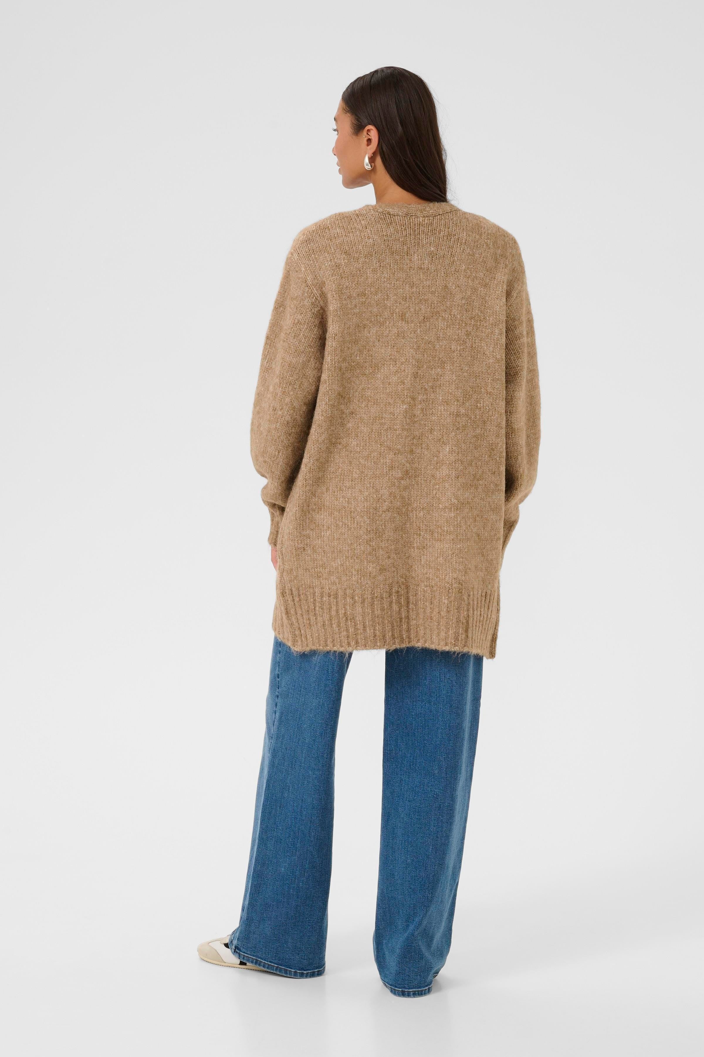 Elly brun kofta med fickor