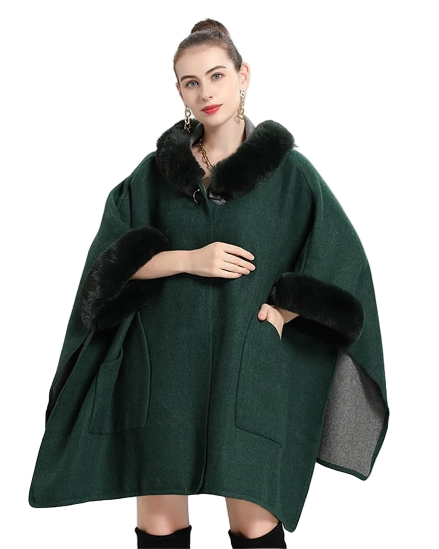 Mimi kofta med fluffig huva och varma fickor samt dragkedja