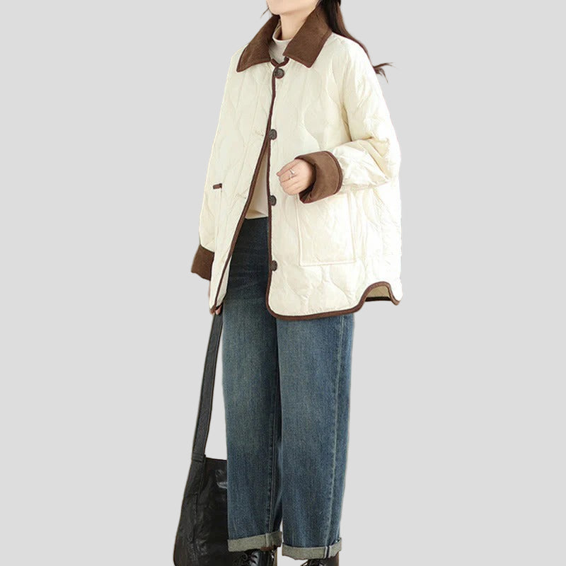 Emmaa bomullsjacka med långa ärmar och fickor