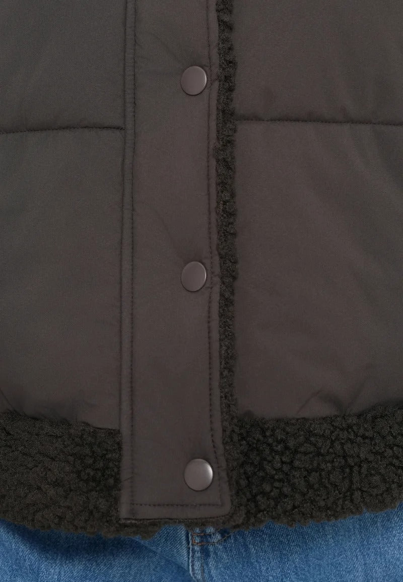 Elly chokladfärgad vinterjacka med dragkedja fram