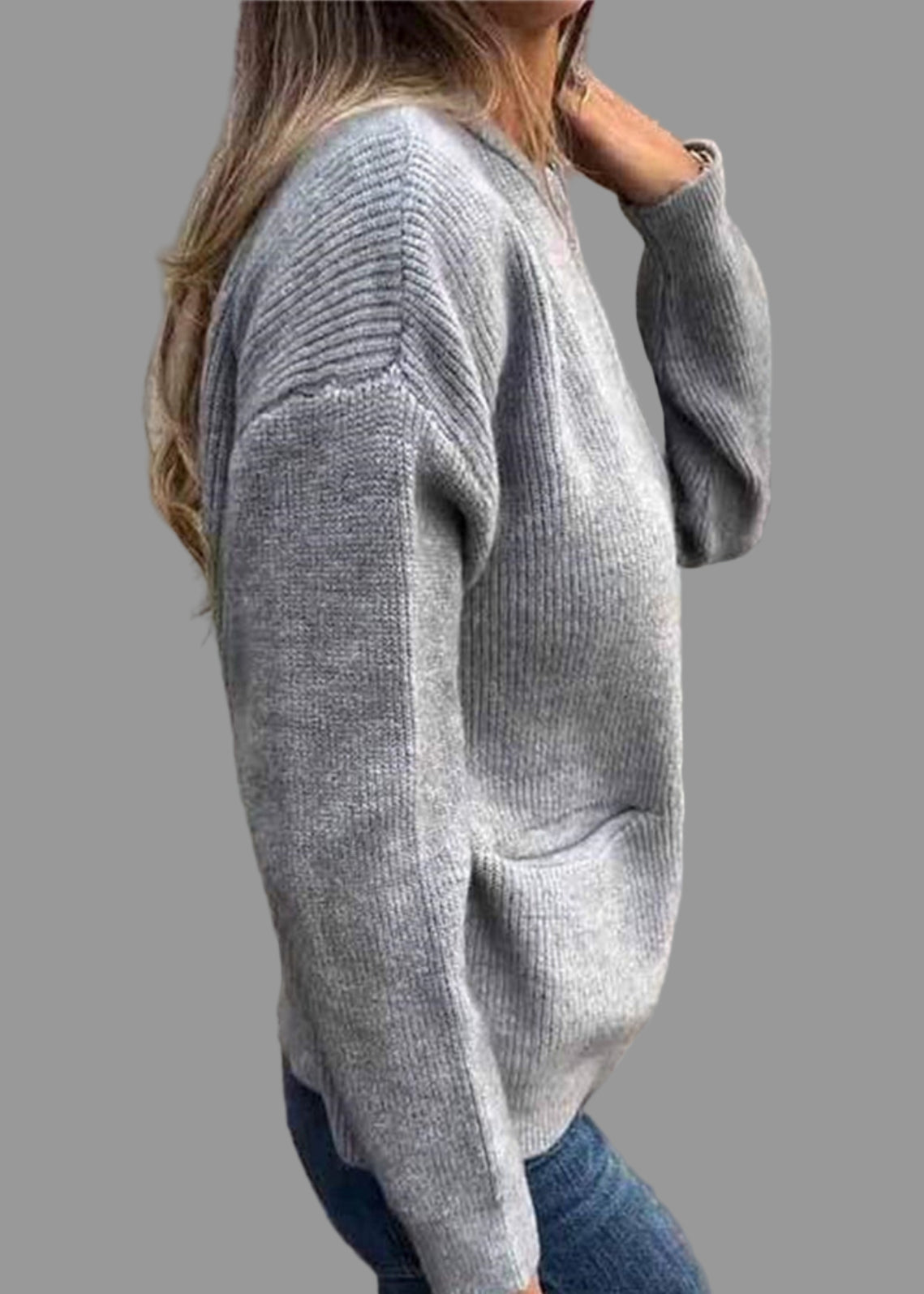 Kofta med ficka, avslappnad och med fickor