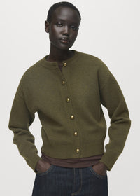 Lenna mörkgrön blus med knappar