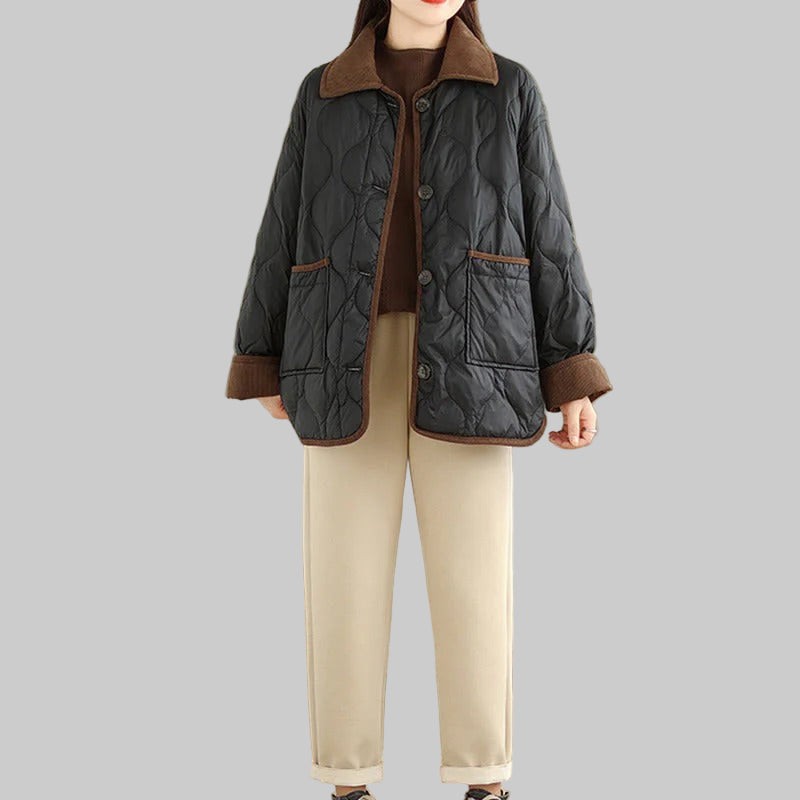 Emmaa bomullsjacka med långa ärmar och fickor