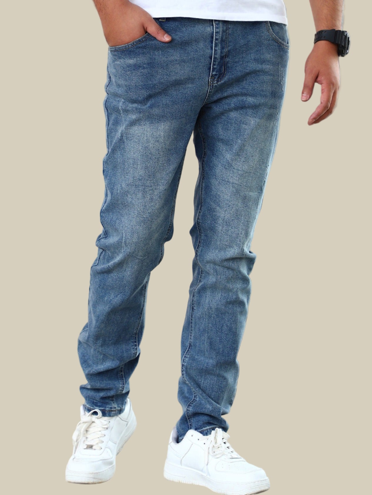 Icke-stretchiga jeansbyxor