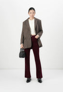 Vivy brun ull- och sammetskavaj, handsydd, dubbelsidig