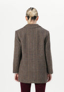 Vivy brun ull- och sammetskavaj, handsydd, dubbelsidig