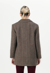 Vivy brun ull- och sammetskavaj, handsydd, dubbelsidig