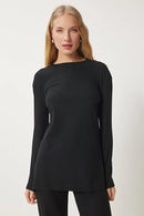 Tvådelad kostym med utsvängda byxor