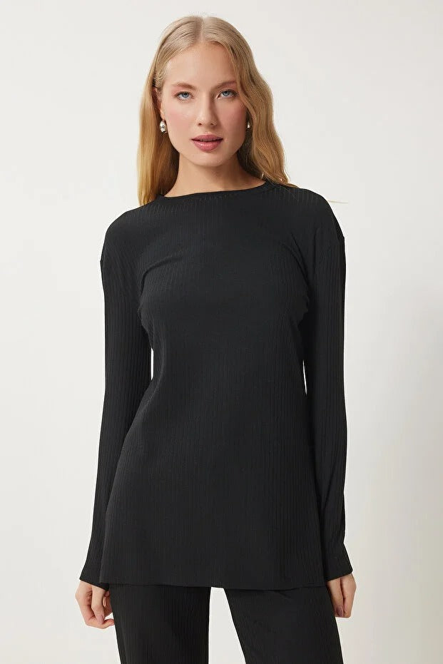 Tvådelad kostym med utsvängda byxor