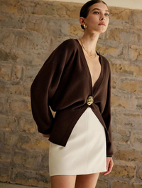 Vivivy stickad kofta med V-ringning och knappar