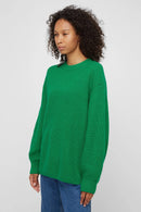 Thea grön stickad tröja med långa ärmar