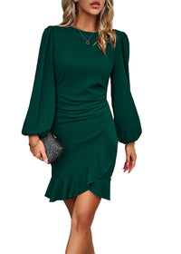 Emmy långärmad puffklänning